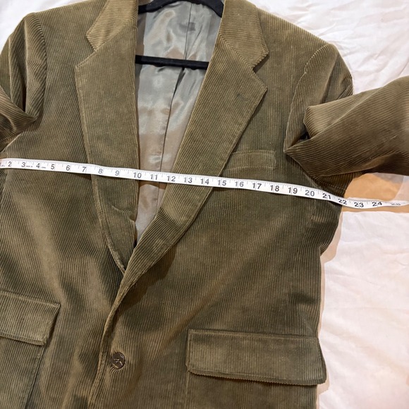 Sutter & Grant Corduroy Blazer Sport Coat Mens 42R Green Suede Elbow Patches - Picture 5 of 10